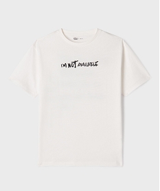 GEMO Tee-shirt manches courtes à message garçon blanc standard