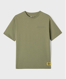 GEMO Tee-shirt manches courtes oversize avec inscription poitrine garçon Vert