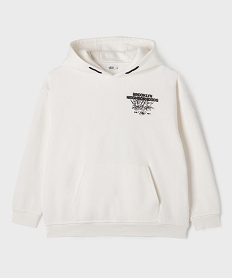 GEMO Sweat à capuche avec inscriptions urbaines garçon blanc standard
