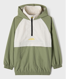 GEMO Blouson léger à capuche en matière déperlante garçon vert standard