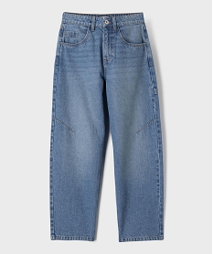GEMO Jean barrel en denim délavé garçon bleu standard