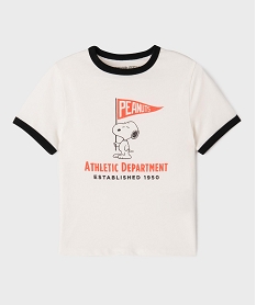 GEMO Tee-shirt manches courtes à motif Snoopy fille - Peanuts blanc standard