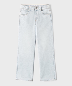 GEMO Jean loose délavé avec taille ajustable fille Bleu