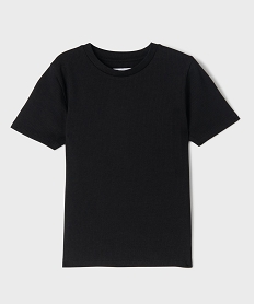 GEMO Tee-shirt manches courtes en maille côtelée fille noir standard