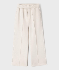 GEMO Pantalon de jogging large fille beige standard