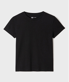 GEMO Tee-shirt manches courtes à col rond fille noir standard