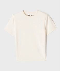 GEMO Tee-shirt manches courtes coupe courte fille Beige