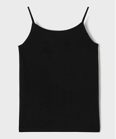 GEMO Débardeur à fines bretelles en coton stretch fille noir standard