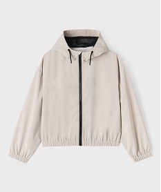 GEMO Blouson imperméable à capuche fille Beige