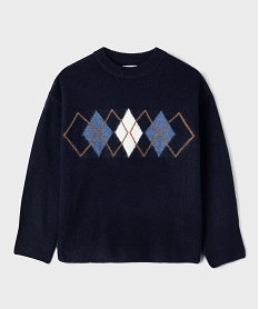 GEMO Pull oversize avec motif sur le buste fille Bleu