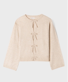 GEMO Pull gilet avec noeud sur l’avant fille beige chine