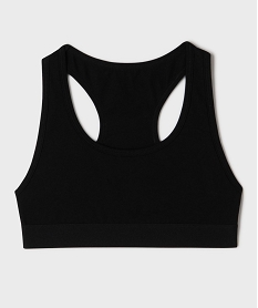 GEMO Brassière dos nageur en coton stretch doux et doublé fille noir standard