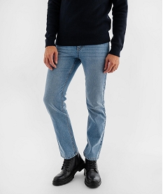 GEMO Jean Regular en denim 100% coton légèrement délavé homme Bleu