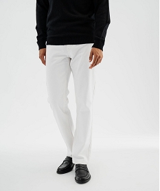 GEMO Jean regular 100% coton homme blanc standard