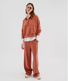 GEMO Pantalon extensible et confortable femme Orange