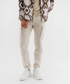 GEMO Pantalon cargo Regular coloris unique homme beige standard