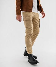 GEMO Pantalon cargo Regular coloris unique homme Beige