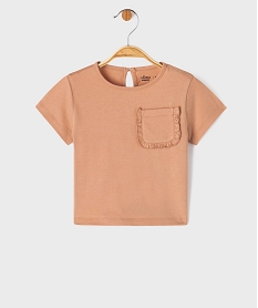 GEMO Tee-shirt manches courtes avec poche fantaisie bébé fille Rose
