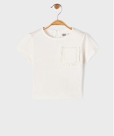GEMO Tee-shirt manches courtes avec poche fantaisie bébé fille blanc standard
