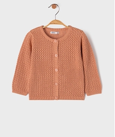 GEMO Gilet en coton ajouré bébé fille Rose