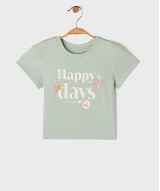 GEMO Tee-shirt manches courtes à motifs girly bébé fille Vert