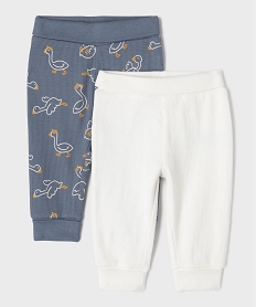 GEMO Legging en maille côtelée bébé garçon (lot de 2) Bleu