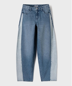 GEMO Jean Barrel bicolore avec taille ajustable fille bleu standard