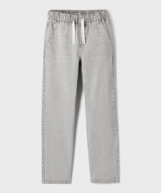 GEMO Jean droit à ceinture élastiquée ajustable garçon Gris