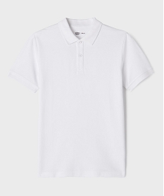 GEMO Polo à manches courtes en maille piquée garçon blanc vif