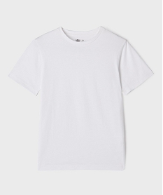 GEMO Tee-shirt manches courtes en jersey de coton garçon blanc vif