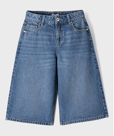 GEMO Bermuda jupe en jean taille haute fille bleu standard
