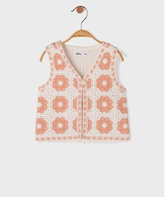 GEMO Gilet sans manches brodé bébé fille blanc standard