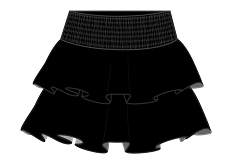 GEMO Jupe courte à volants et taille à smocks fille noir standard