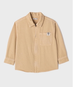 GEMO Surchemise zippée en twill de coton garçon beige standard