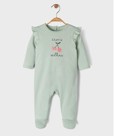 GEMO Pyjama dors-bien avec volants sur les épaules bébé fille Vert