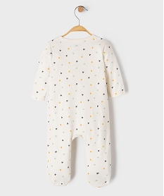 pyjama dors bien en coton imprime coeurs ouverture devant par zip bebe blancK558001_3