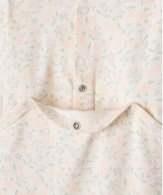 pyjama dors bien en jersey fleuri a pont-dos pressionne bebe roseK558601_2