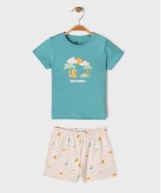 GEMO Pyjashort en coton imprimé dinosaures bébé garçon bleu standard