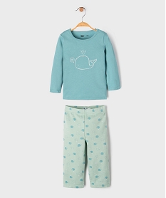 GEMO Pyjama 2 pièces motif baleines bébé bleu standard