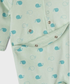pyjama en coton a motifs baleines bebe garcon vertK560701_2