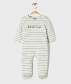 GEMO Pyjama dors bien en coton rayé bébé Vert