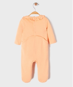 pyjama dors bien en jersey a col volante et pont-dos pressionne bebe orange vifK561701_3