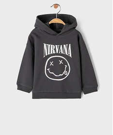 GEMO Sweat à capuche avec inscription bébé garçon - Nirvana Gris