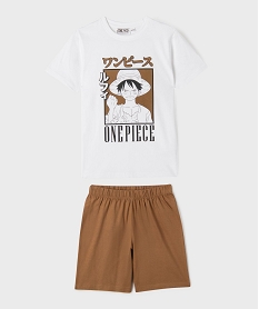 GEMO Pyjashort bicolore avec motif manga garçon - One Piece blanc vif