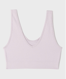 GEMO Brassière réversible en maille côtelée fille Violet