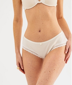 GEMO Shorty en maille côtelée avec dentelle femme - LuluCastagnette Beige