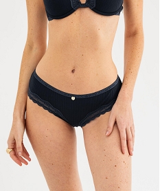 GEMO Shorty en maille côtelée avec dentelle femme - LuluCastagnette Bleu