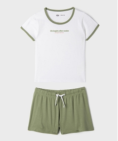 GEMO Pyjashort en jersey de coton mix&match fille Vert