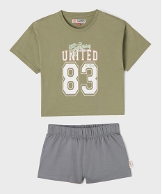 GEMO Pyjashort bicolore avec inscription XXL fille - Camps United vert standard