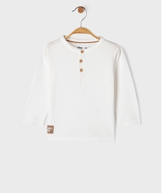 GEMO Tee-shirt manches longues en maille nid d’abeille bébé garçon blanc standard